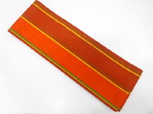 本場筑前博多縞に花模様織出し半幅帯